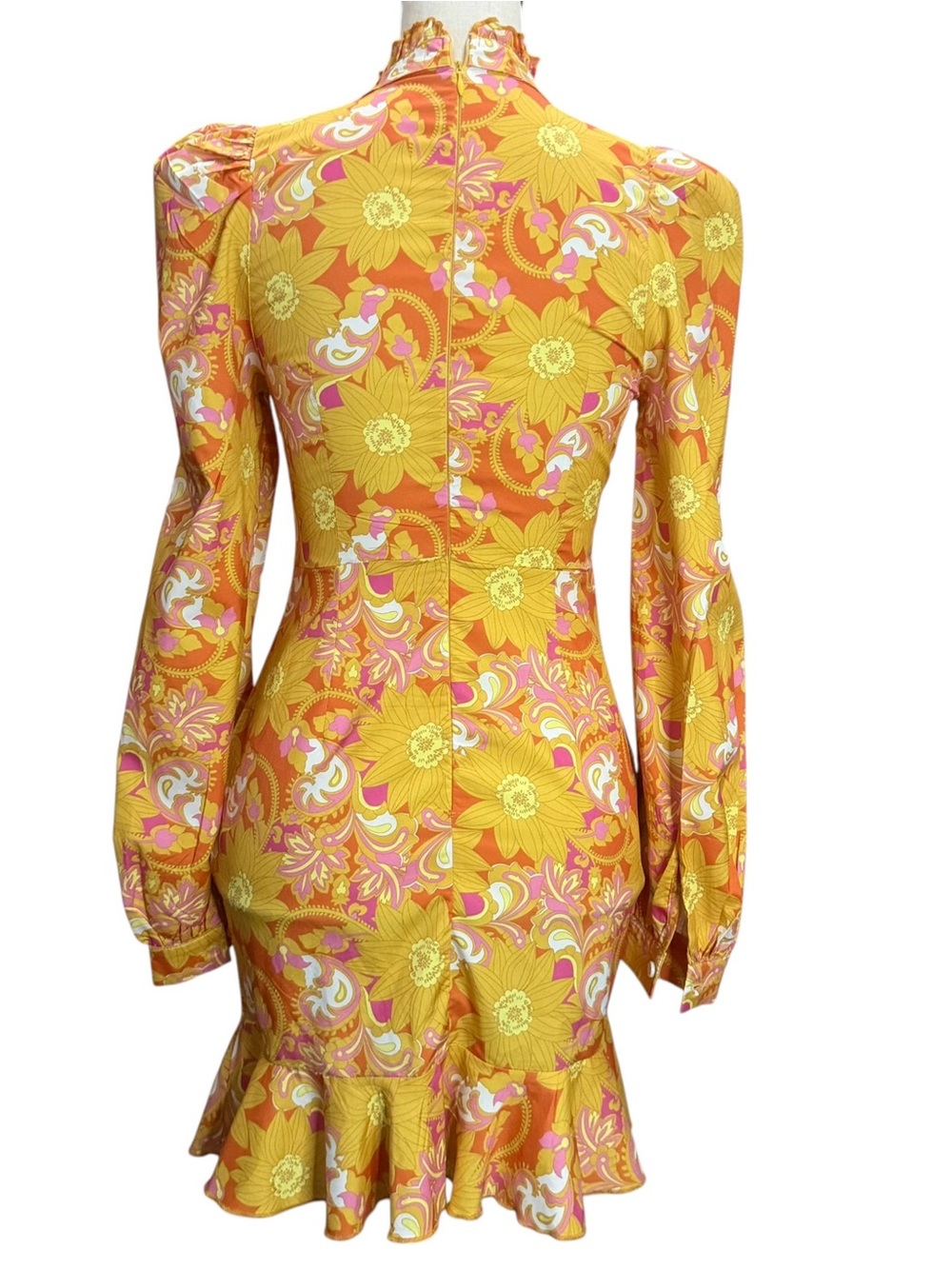 Cider Dress XS Retro Floral Paisley Ruffle Mini - Picture 6 of 9